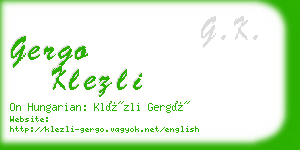 gergo klezli business card